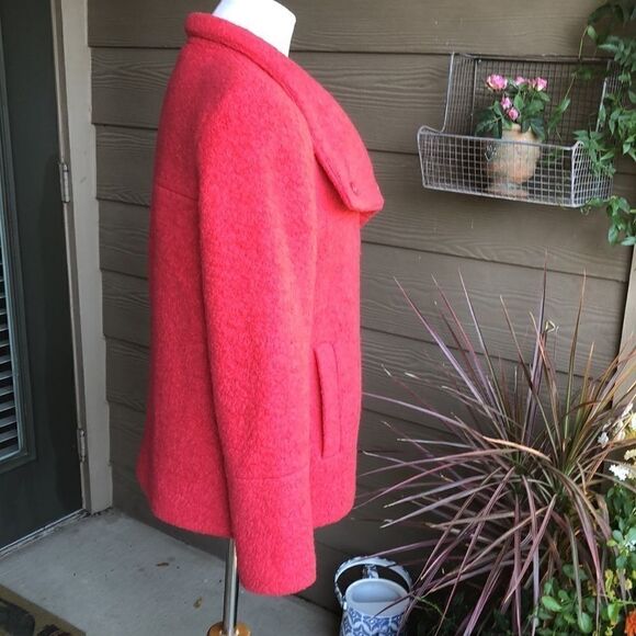 Zara Deep Coral Poly Winter Coat - Picture 8 of 14